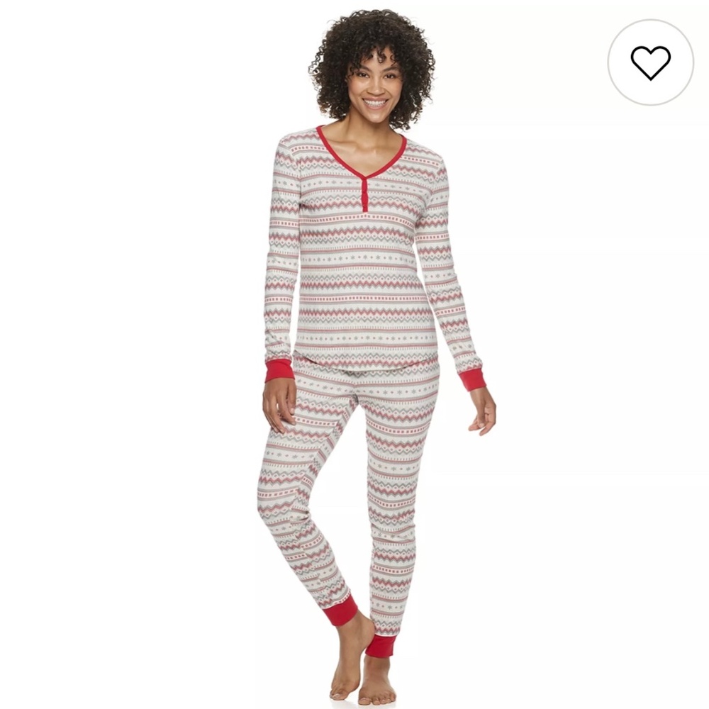 Lauren Conrad women's 2pc Fair Isle Pajamas Holiday Winter Medium